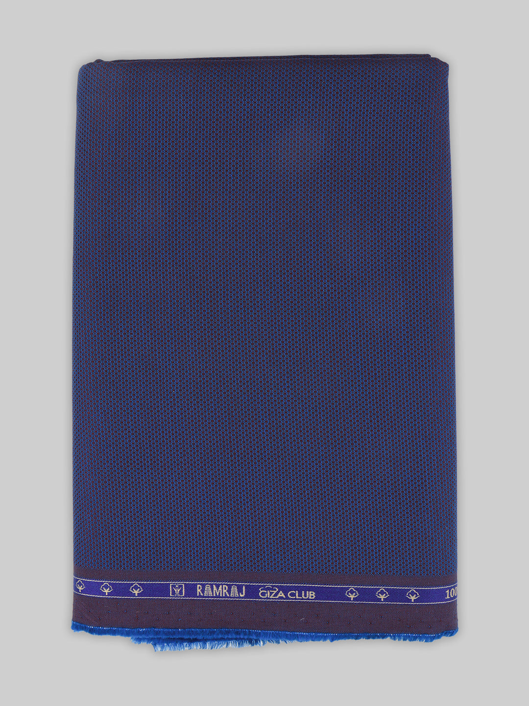 Men 100% Cotton Self Design Shirt Fabric Dark Blue Grand Iconic