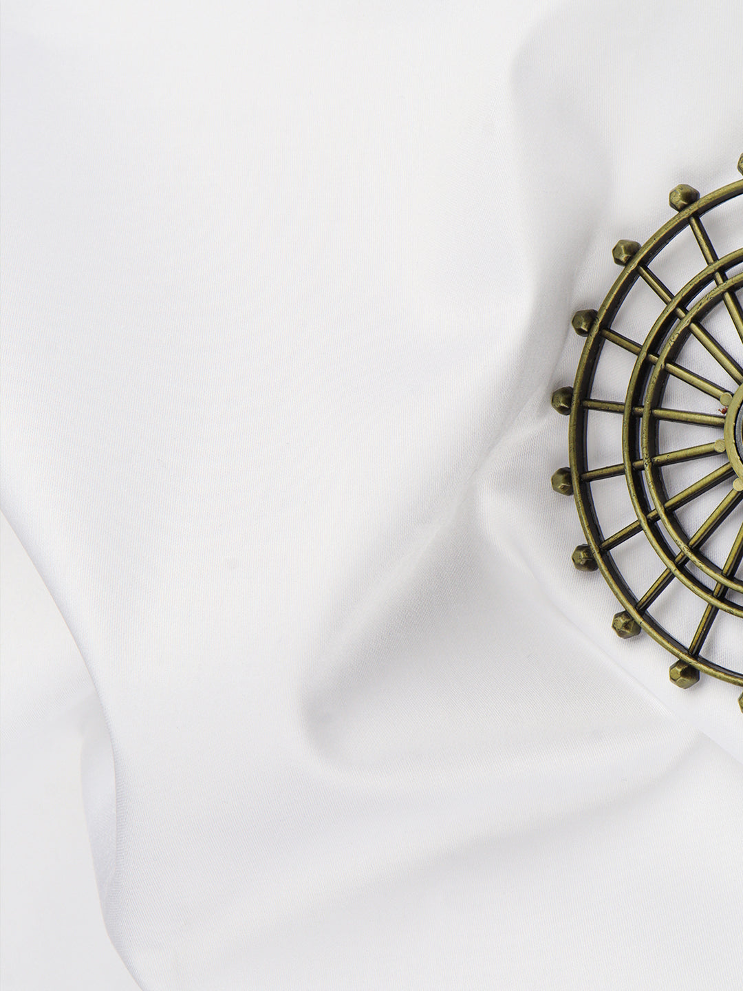 Men Wrinkle Free Plain Fabric White Metalian