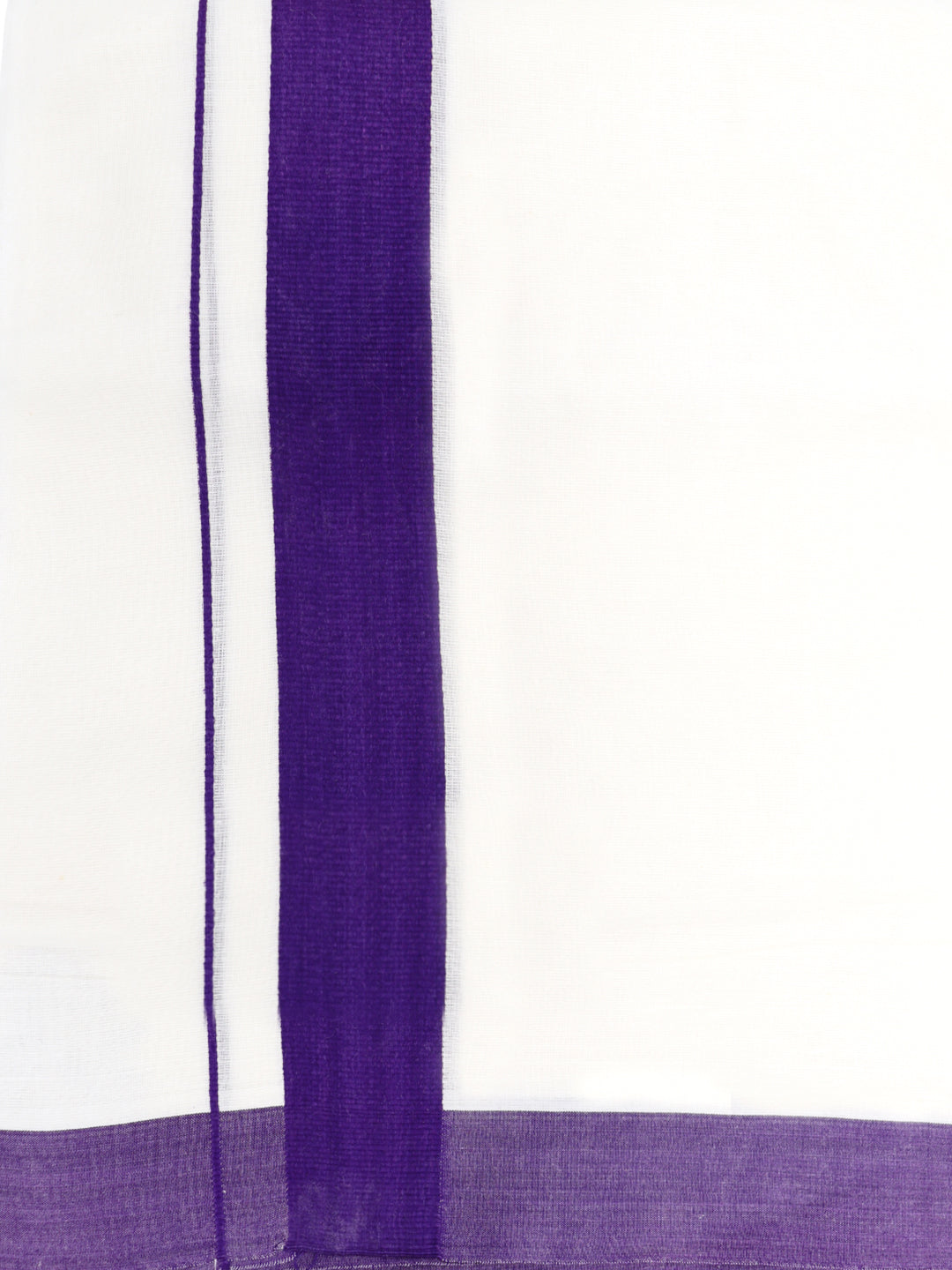 Double Layer 100% Cotton White Dhoti with Colour Border - RSD02