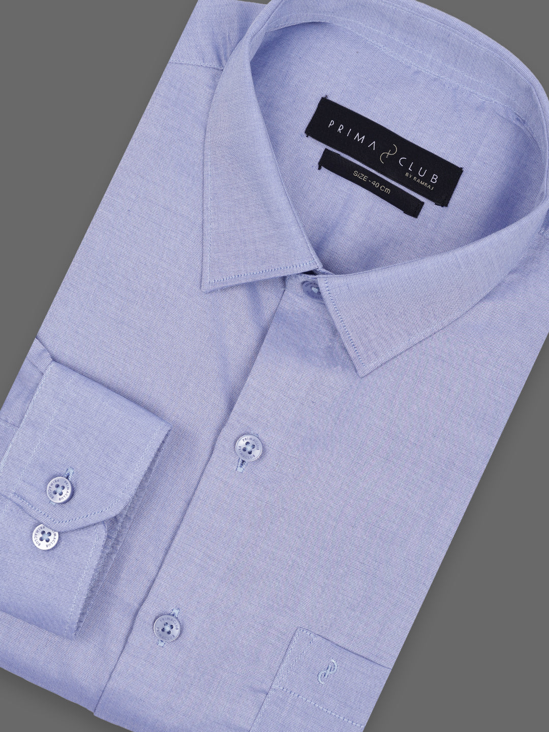 Prima Club Premium Cotton Light Blue Regular Fit Shirt SRCR2
