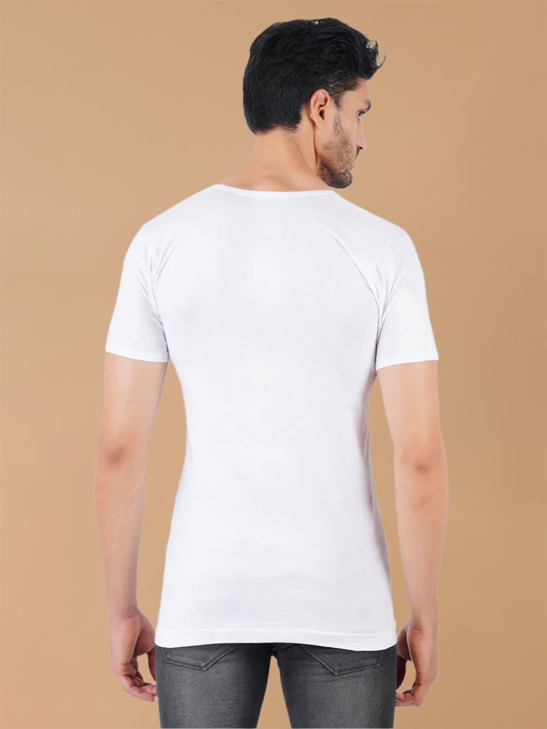100% Combed Cotton White Vest PlusSize RNS Sukra (Pack of 2)