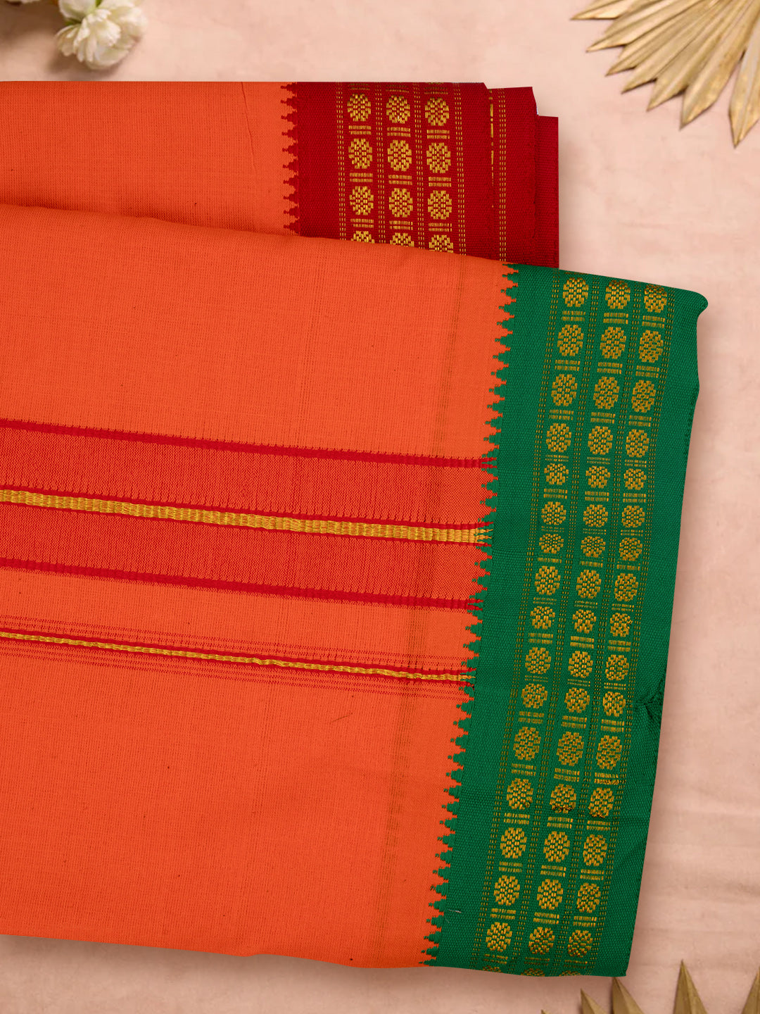Men Panchakacham with Angavasthram Dheeksha Orange (9+5)