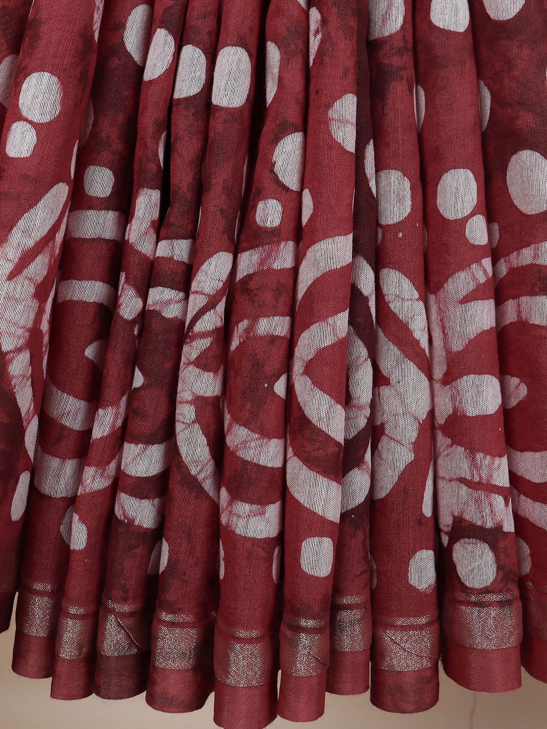 Women Maroon Semi Chanderi Cotton Printed Saree SC69