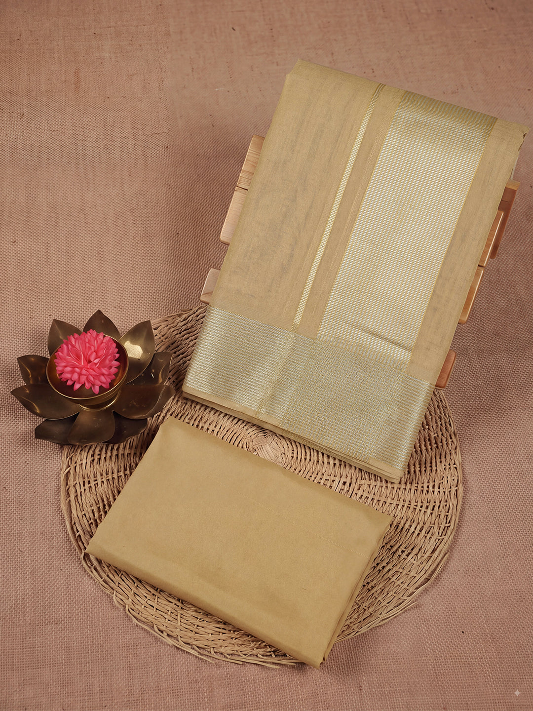 Bamboo Gold Dhoti & Shirting Set (2 in 1) - Royal Touch