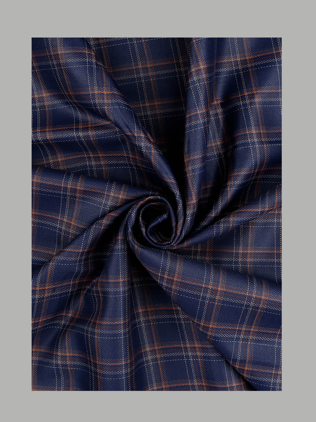 Cotton Blue Checked Shirt Fabric-High Style