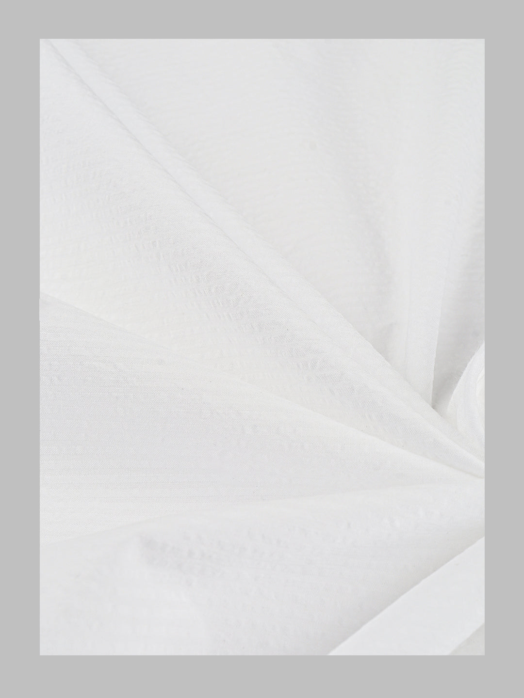 Men 100%Cotton Self Design White Shirt Fabric Classic Art