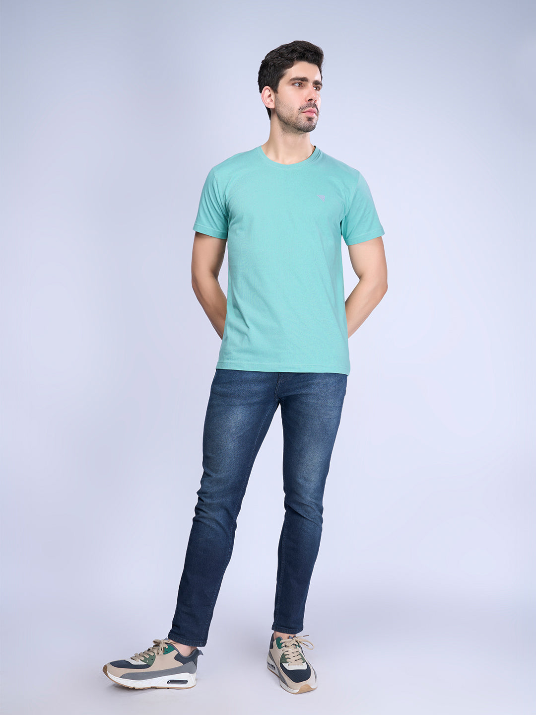 Men 100% Cotton Auqa Half Sleeves T-Shirt Expert Tee ET26