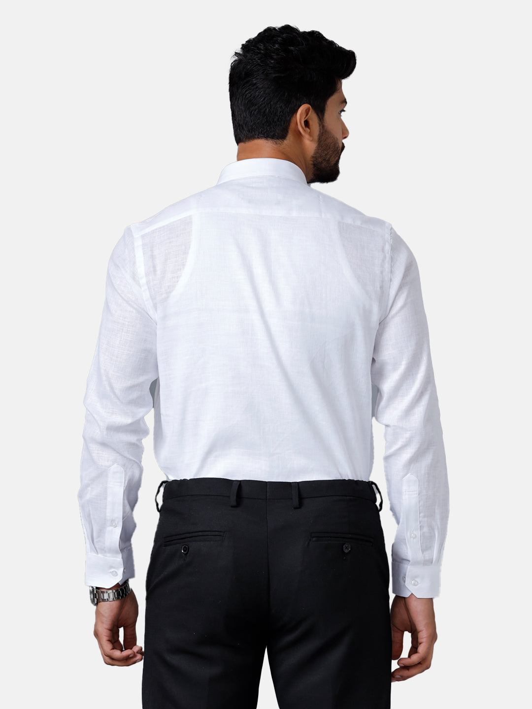Mens Pure Linen White Shirt Full Sleeves 5100