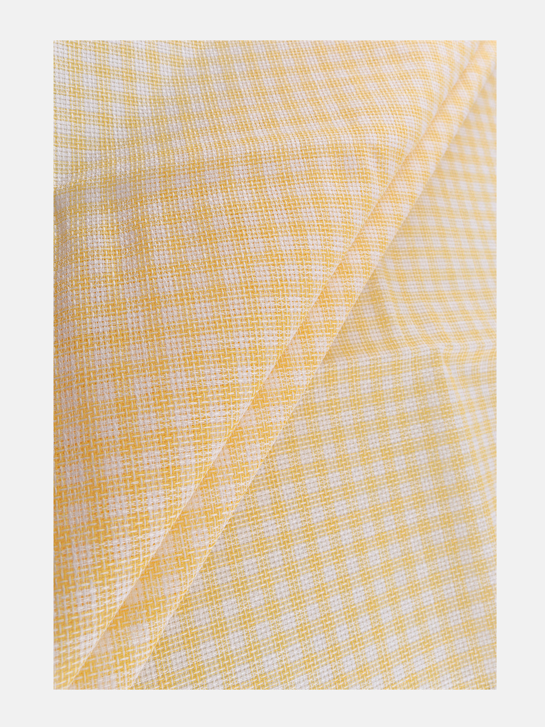 Mens Cotton Rich Checked Shirt Fabric Yellow High Style