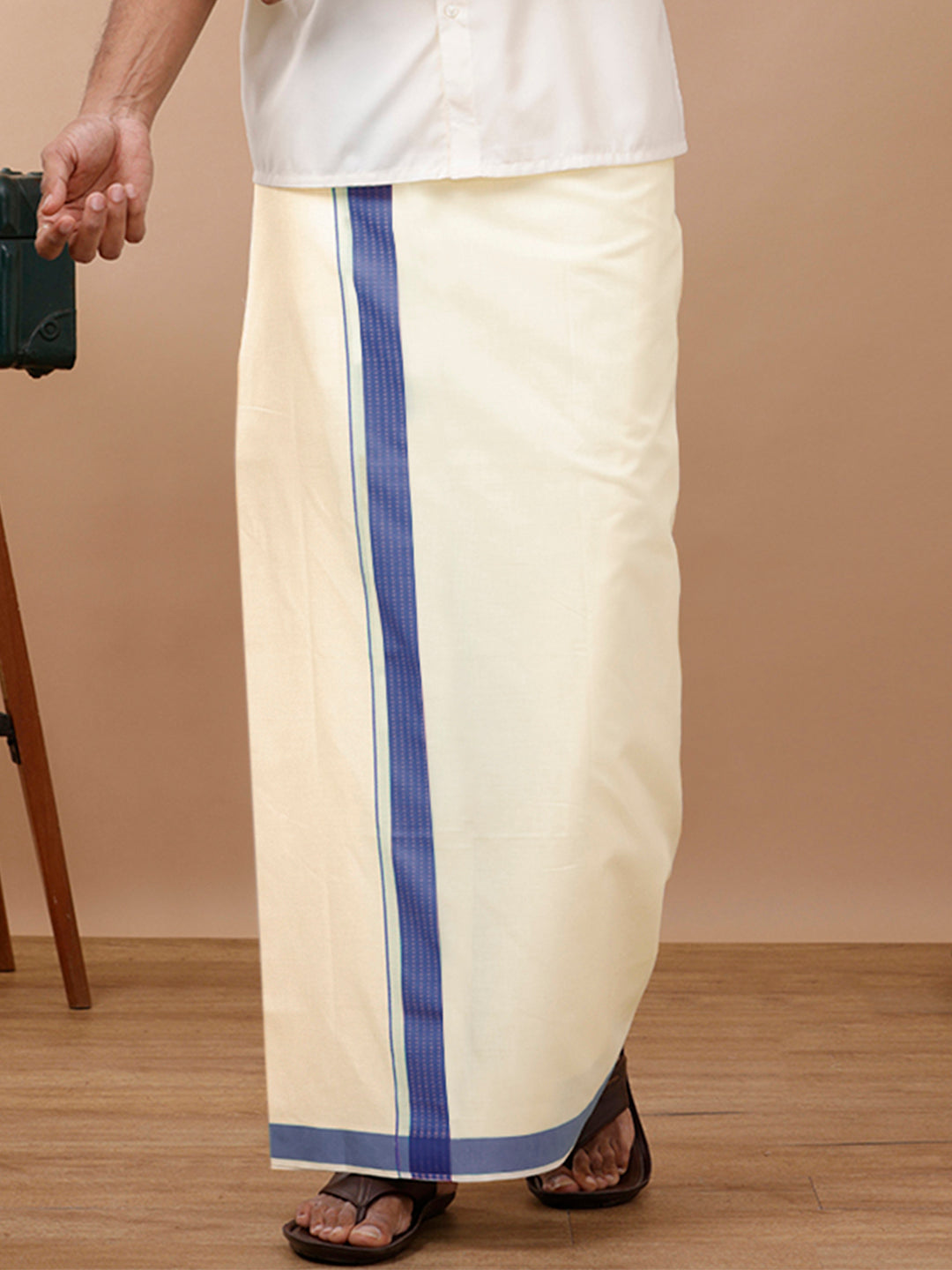 Mens Kora Double Dhoti Navy Terra Kora Fancy