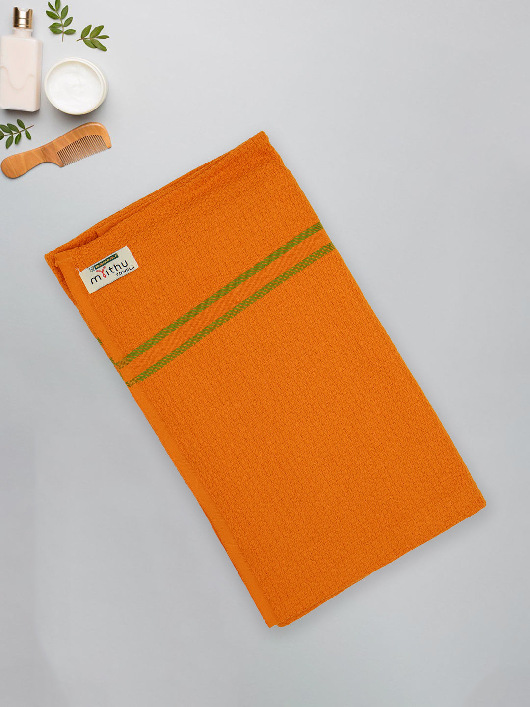 100% Cotton Self Designed Bath Towel Orange Magnus MCS02