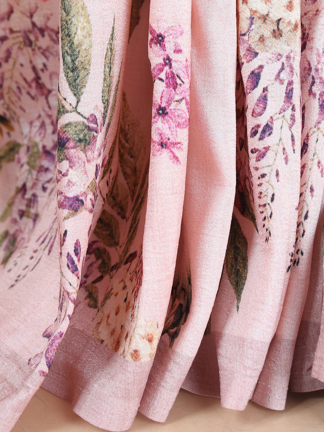 Women Peach Semi Tussar Printed Saree ST267