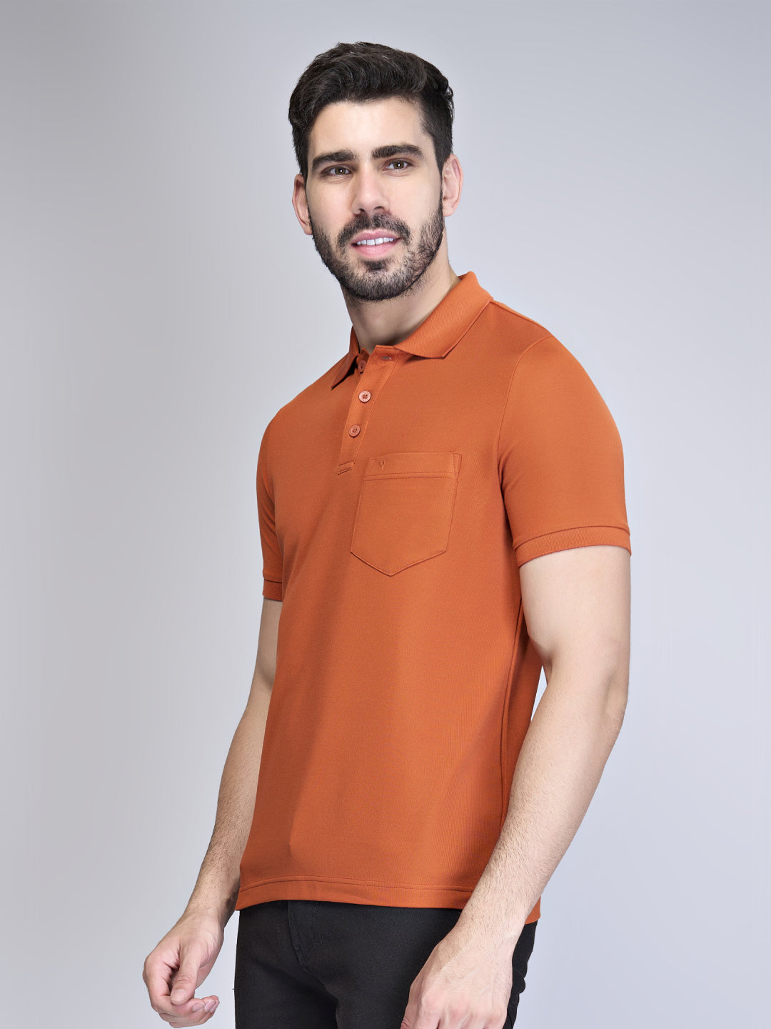 Men Cotton Rich Smart Fit Expert Polo T-Shirt Burnt Orange EP23
