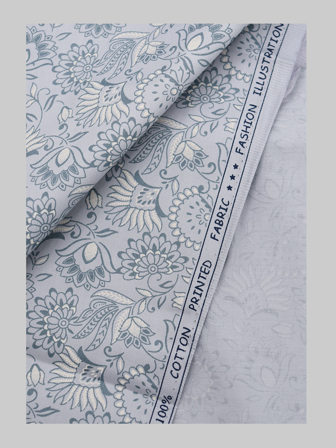 Men 100% Cotton Greyish blue Printed Shirt Fabric Oslo