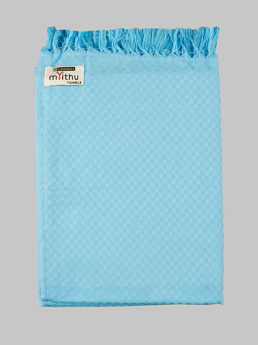 Ritham Cotton Colour Bath Towel-Blue