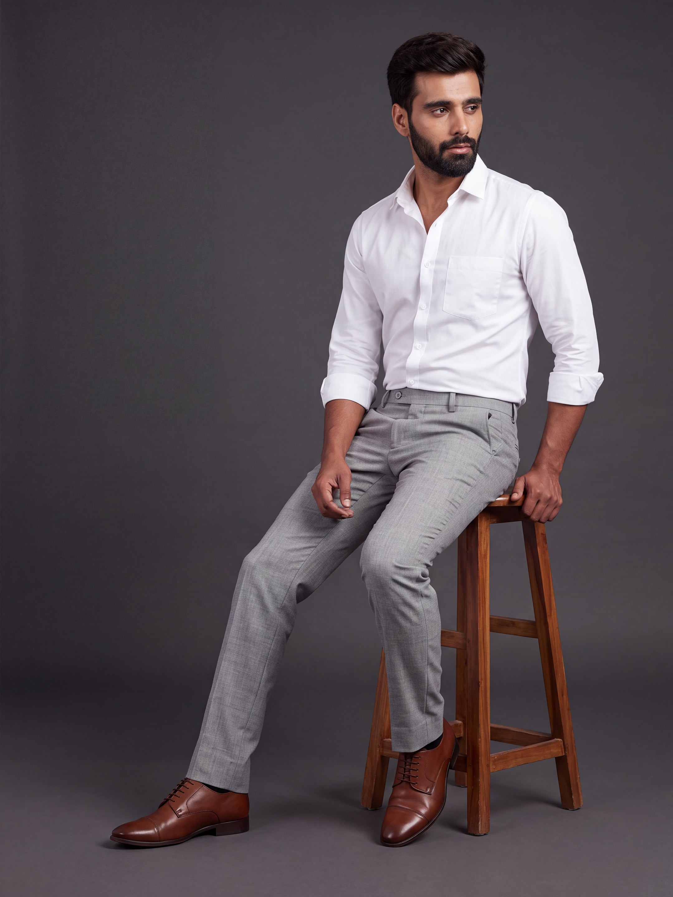 Prima Club Cotton Poly Viscose Stretchable Waistband Grey Pants
