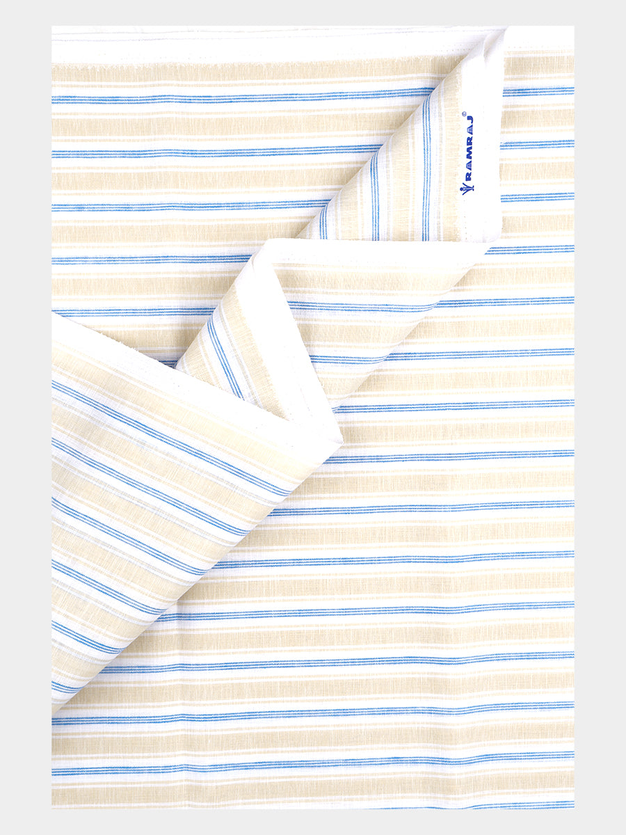 Cotton Blue with Sandal Striped Shirt Fabric Infinity
