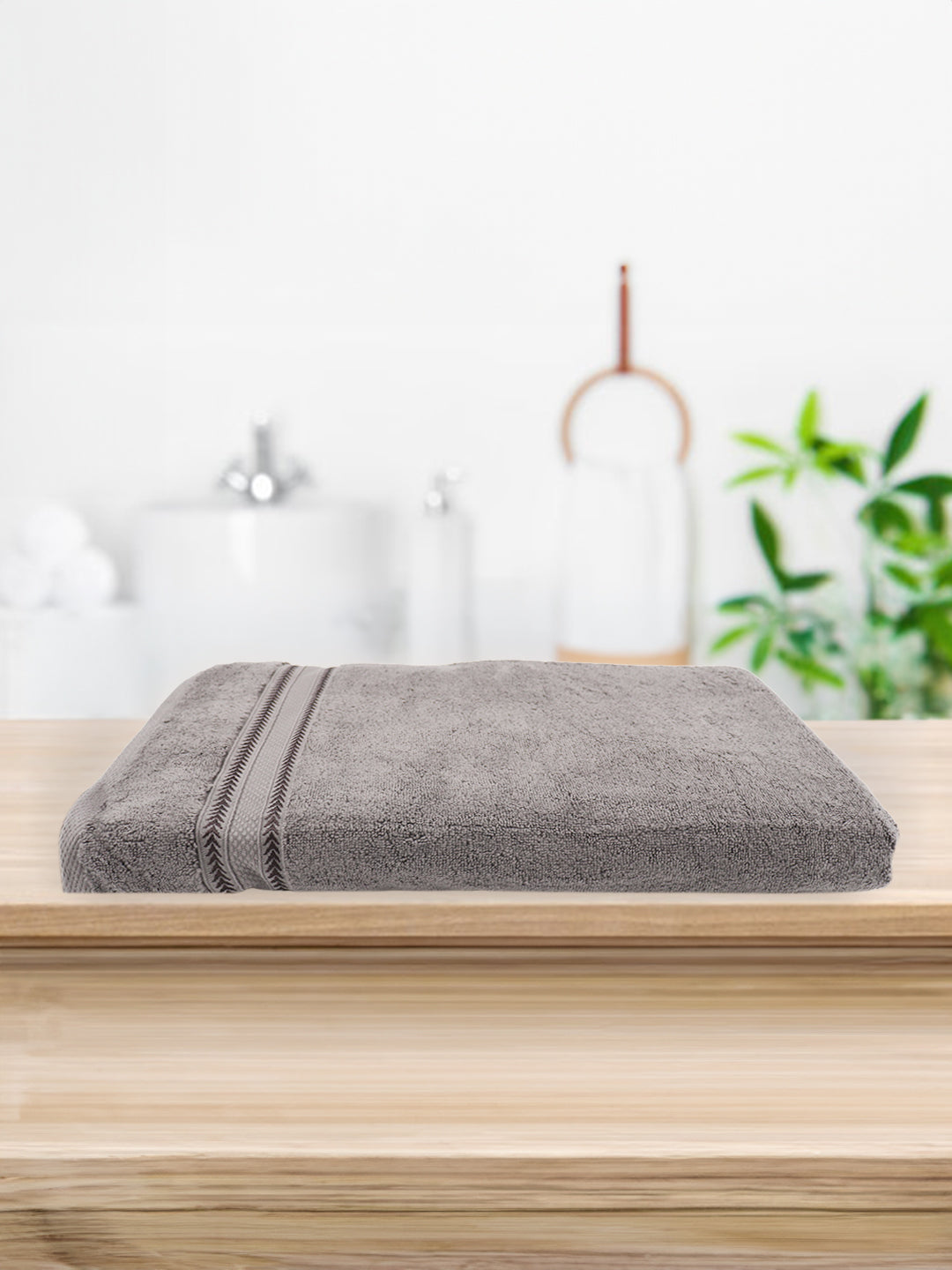 Luxury Bath Zero Twist Terry Towel Charcoal - 0.90m*1.80m