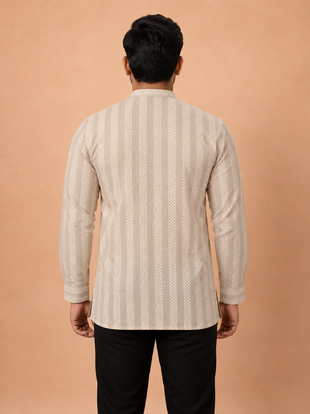 Cotton Short Length Self Design Pocket Kurta Sandal RJ37