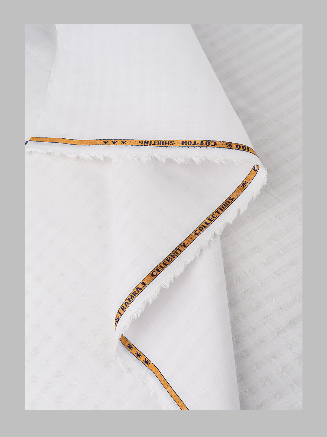 Men 100%Cotton Self Design Shirting Celebrity White C03