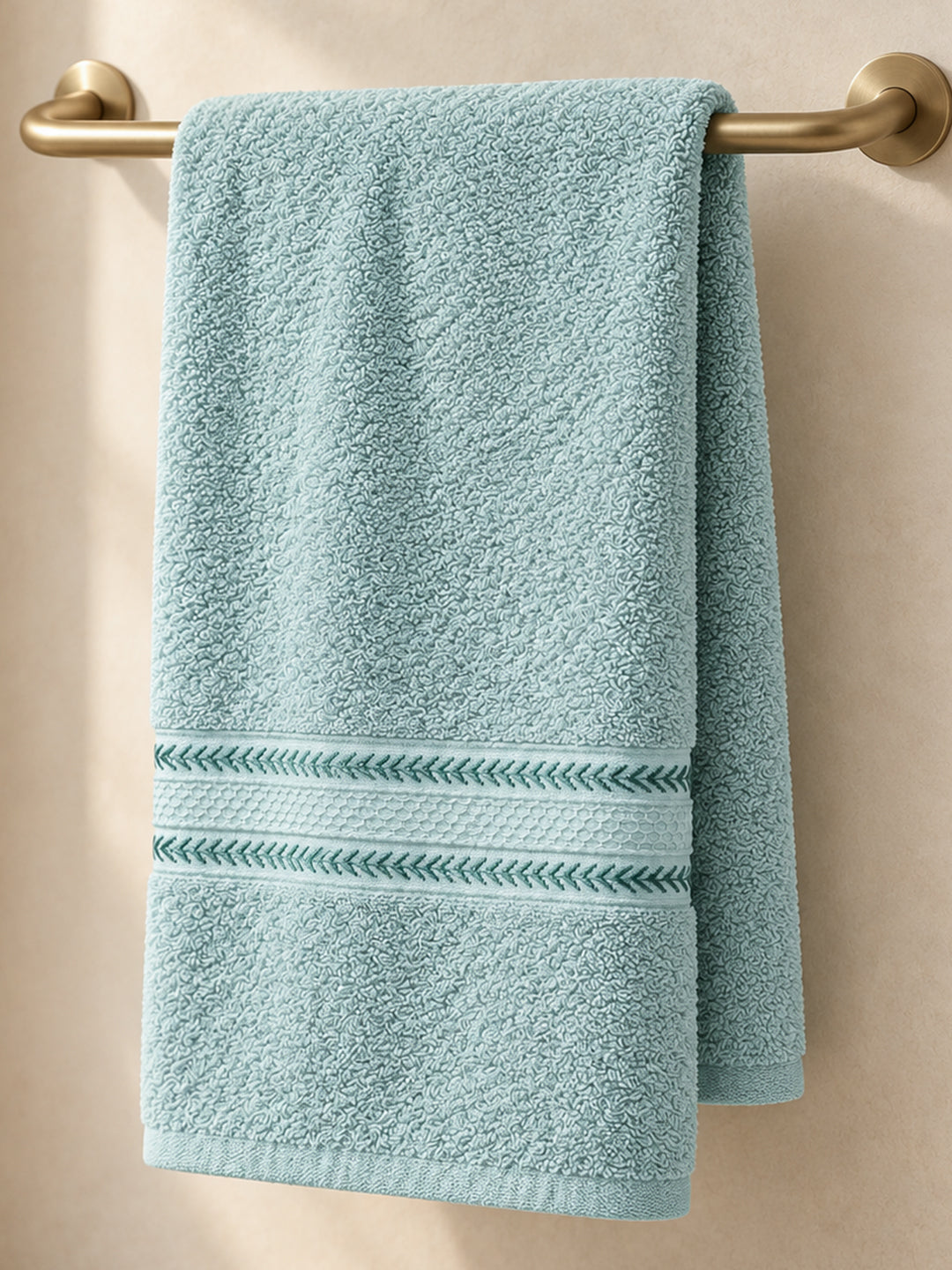 Premium Soft Blue Terry Bath Towel - 380 GSM | 75 x 150 cm