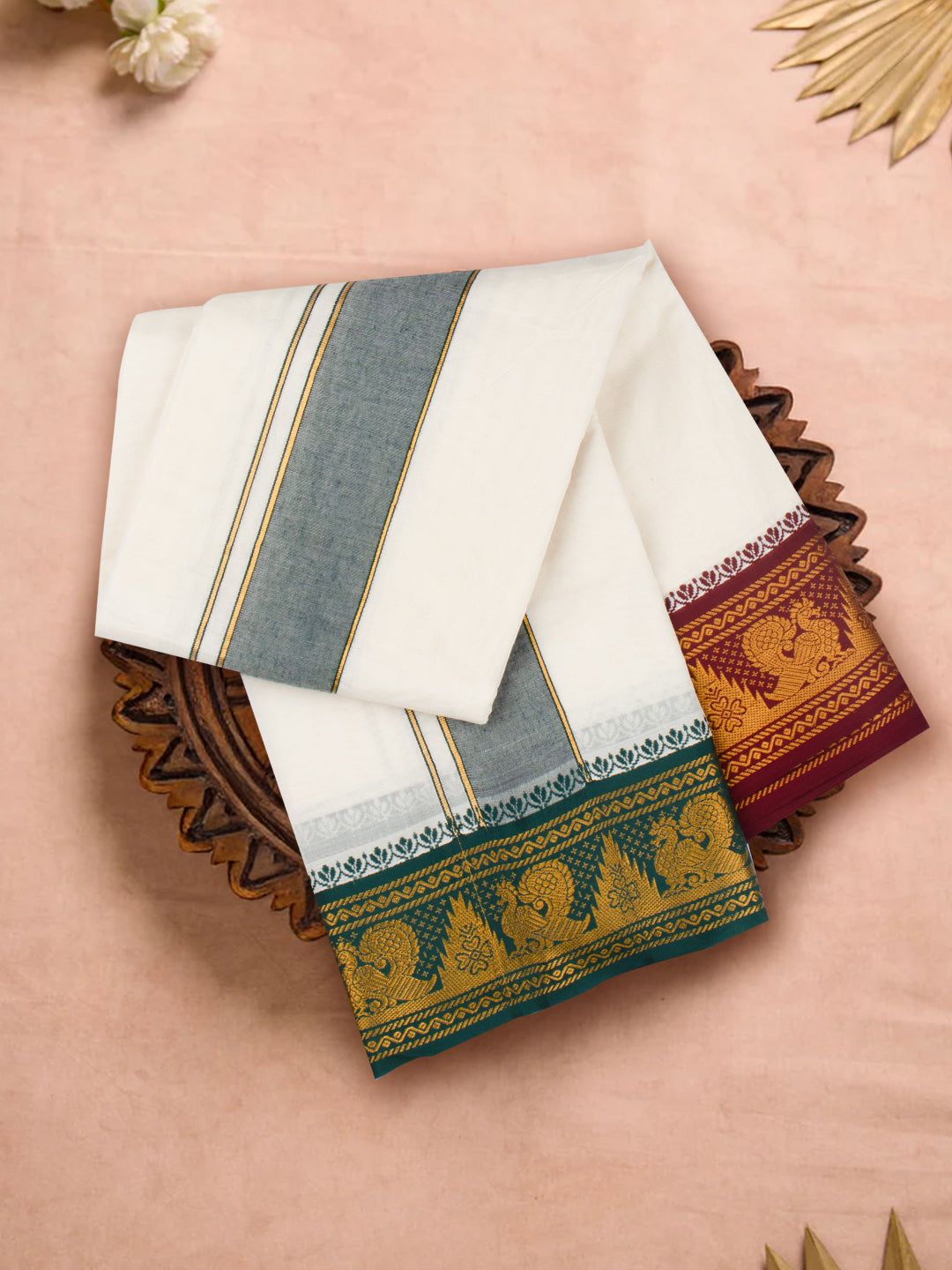 Men Fancy Border Panchakacham Set Kalasam (9+5)