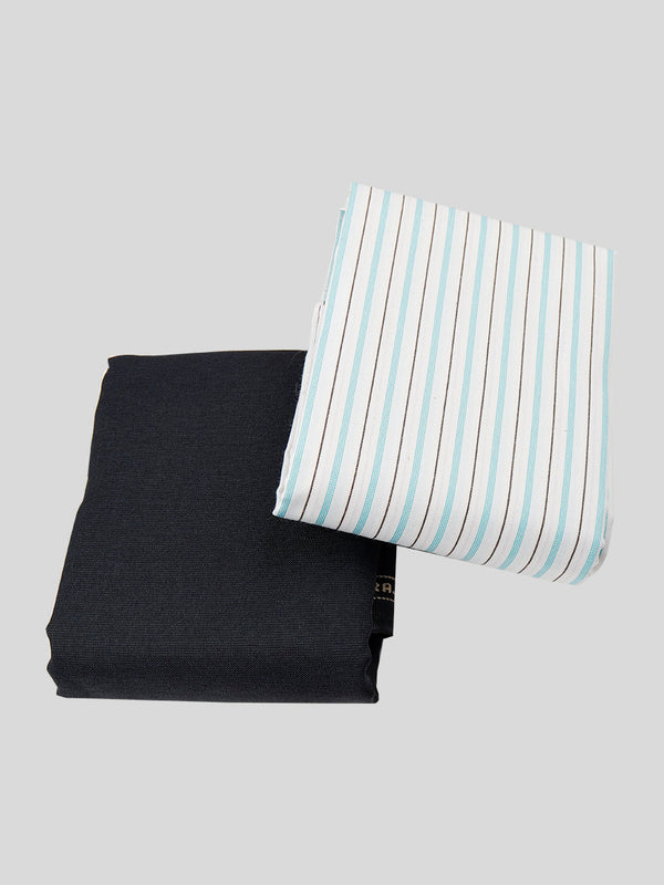 Cotton Striped Shirting & Suiting Gift Box Combo ME77