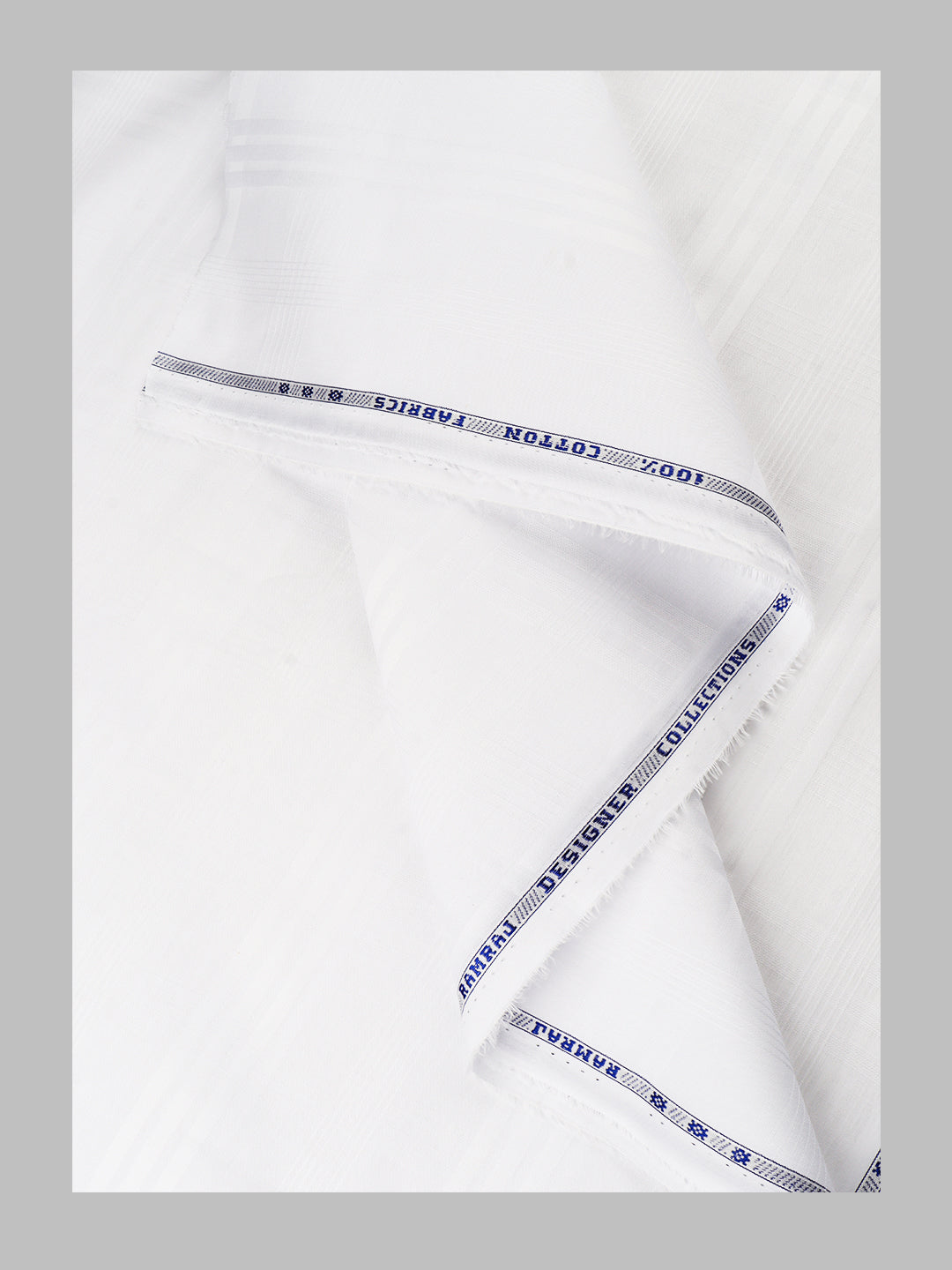Men 100%Cotton Self Design Shirting White Verdanza 193