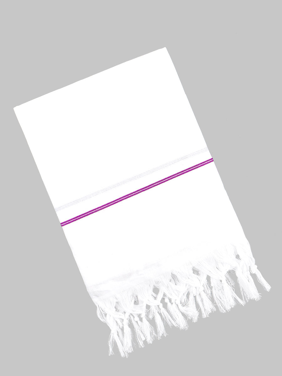 Cotton White Bath Towel Relaxer-Purple