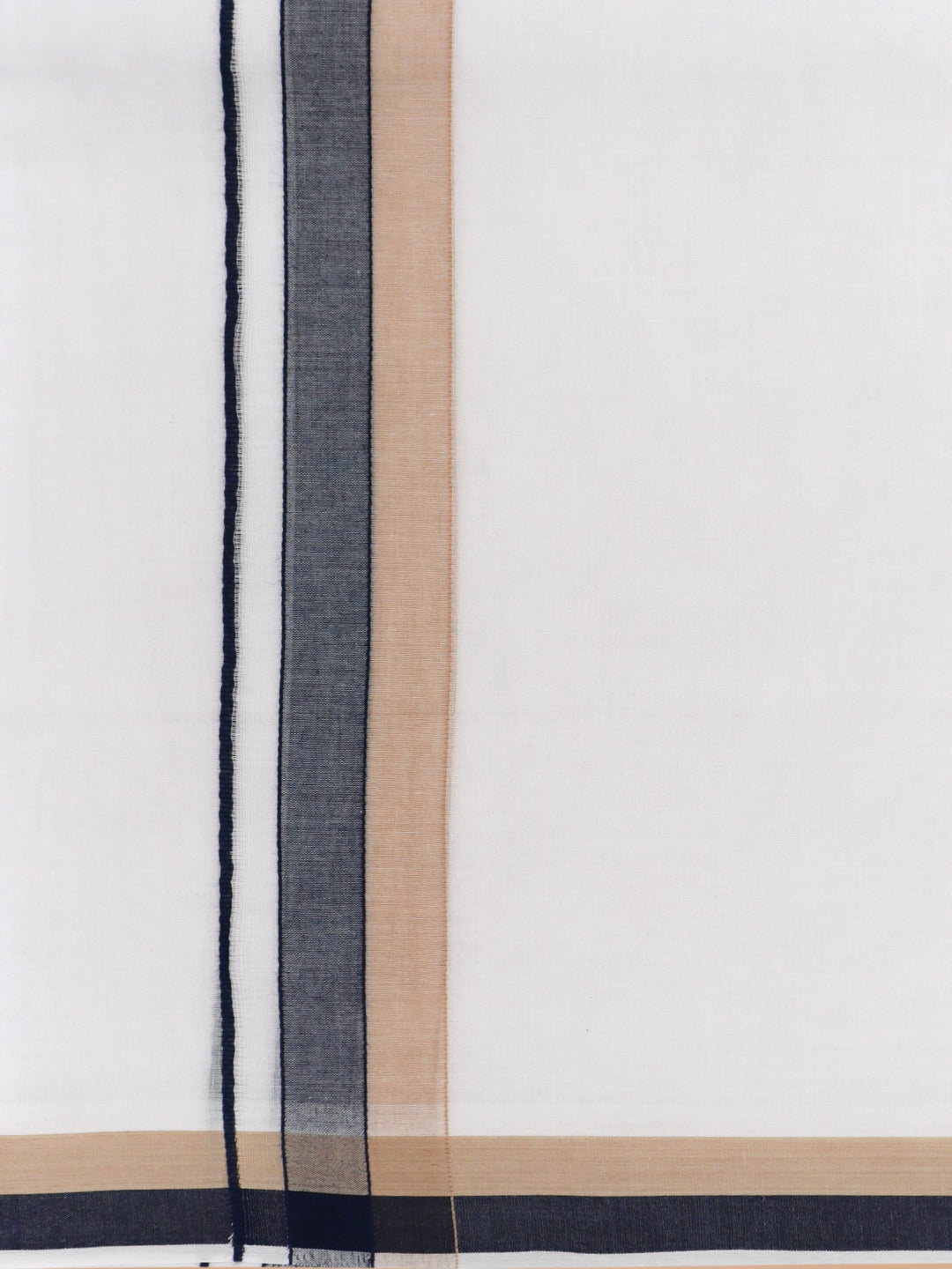 Double Layer 100% Cotton White Dhoti with Fancy Border - UF01