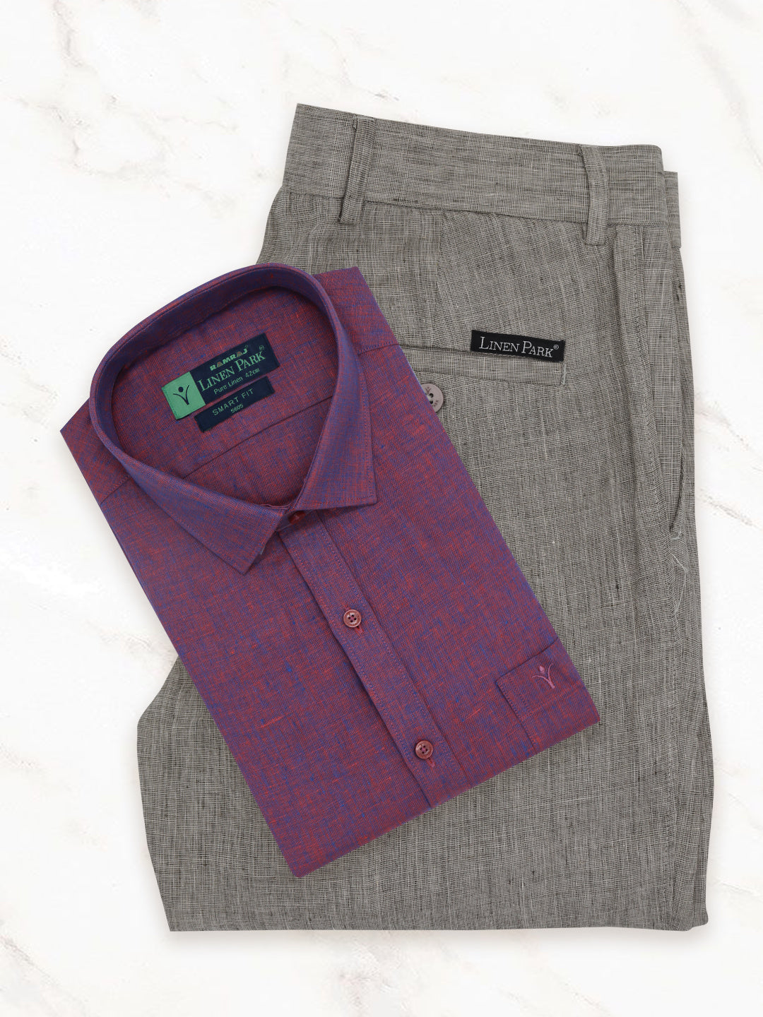 Mens Pure Linen Shirt and Pant Combo PL7