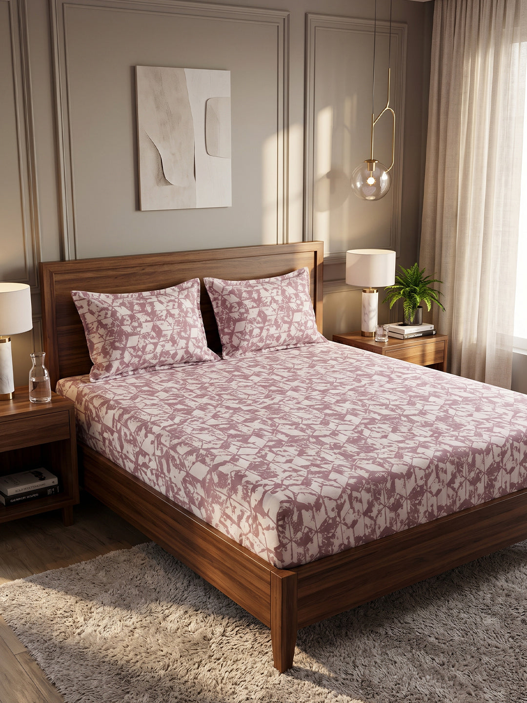 King Size Premium Cotton Bed Sheet & 2 Pillow Cover Set BBG01