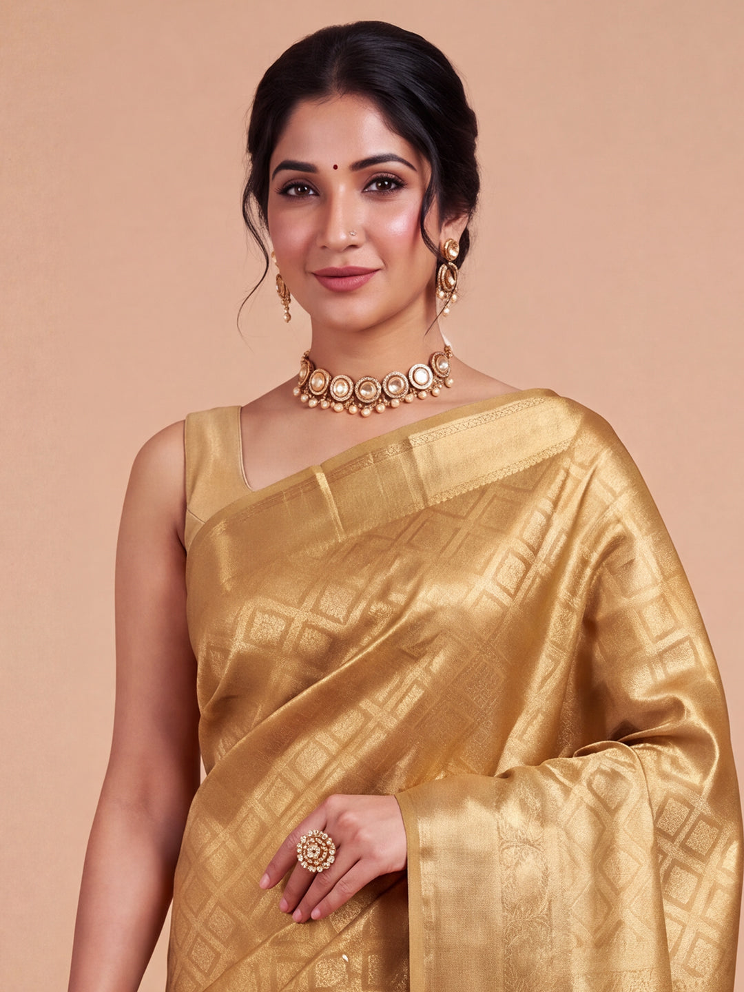 Women Art Silk Gold Jacquard Saree ASS150