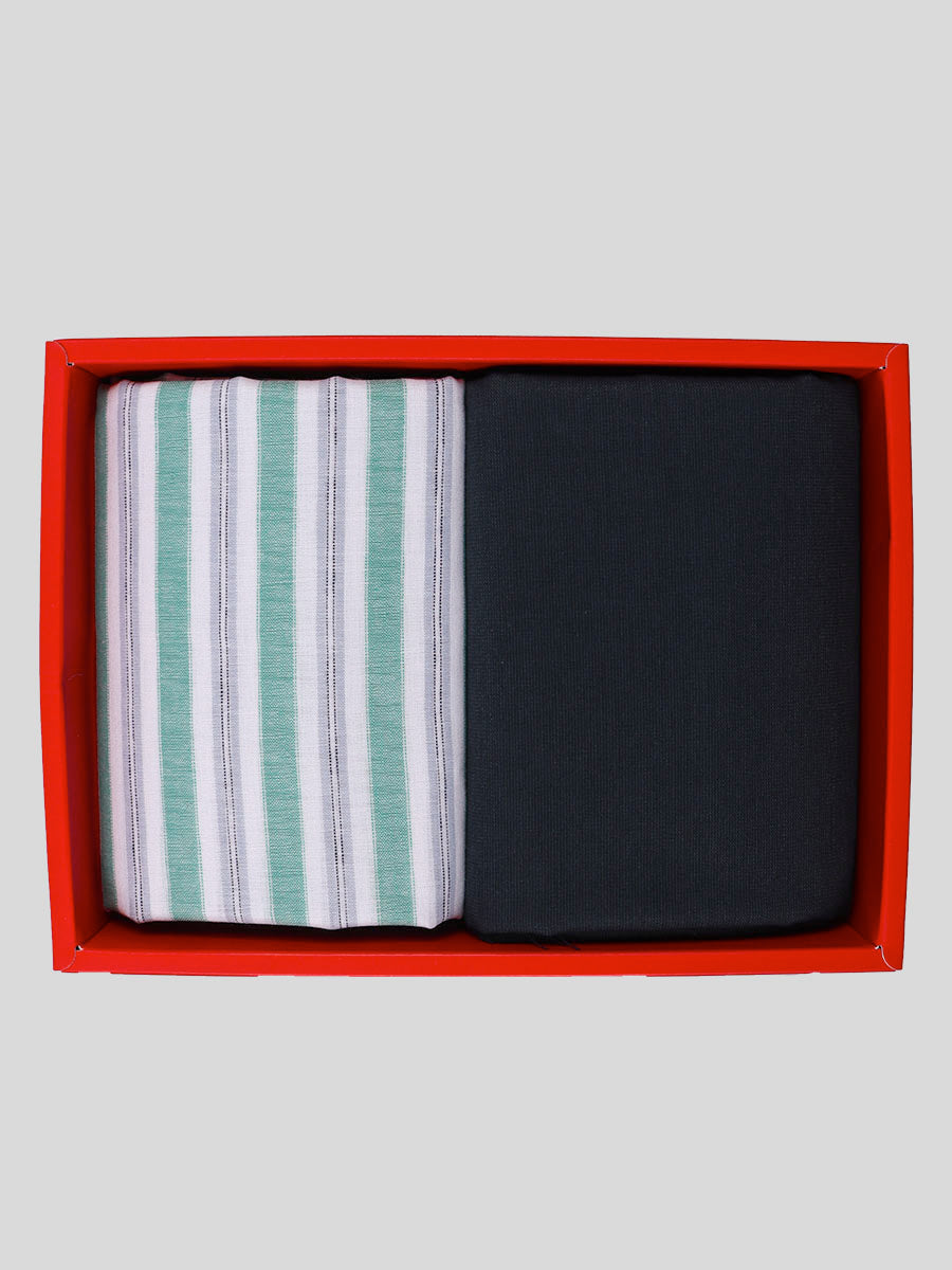 Cotton Striped Shirting & Suiting Gift Box Combo RY37-Box view
