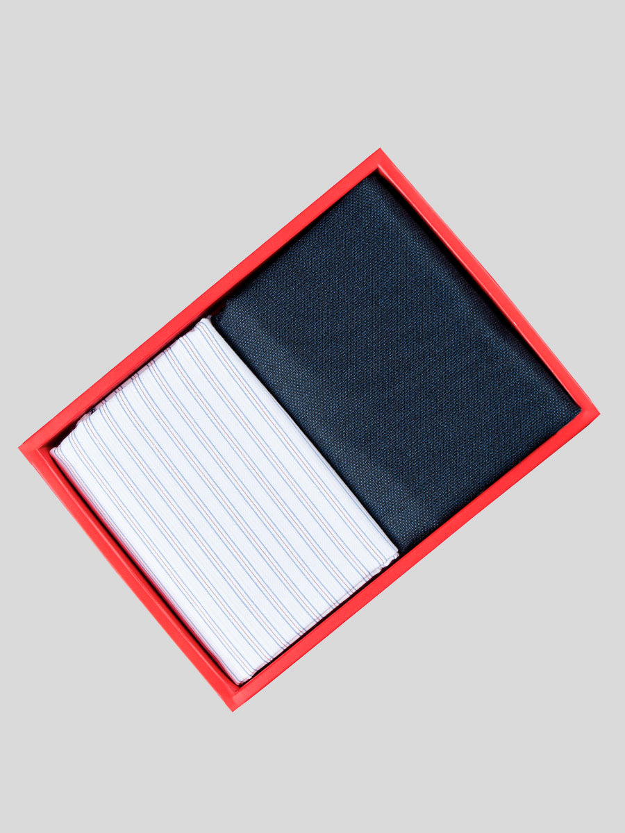 Cotton Striped Shirting & Suiting Gift Box Combo Red Coral RD90-Box view