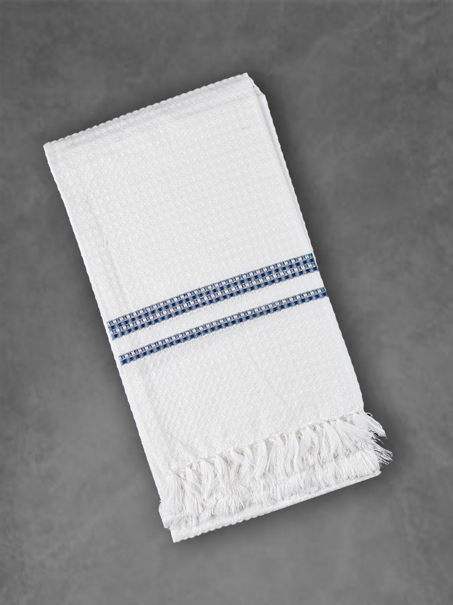 Comfort Cotton Unique Weaving Pattern Bath Towel 1049-Blue