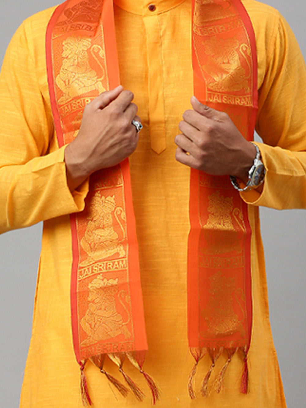 Angavastram Ramraj Cotton Hanuman Vasthrams - Assorted Colour (Pack of 4)