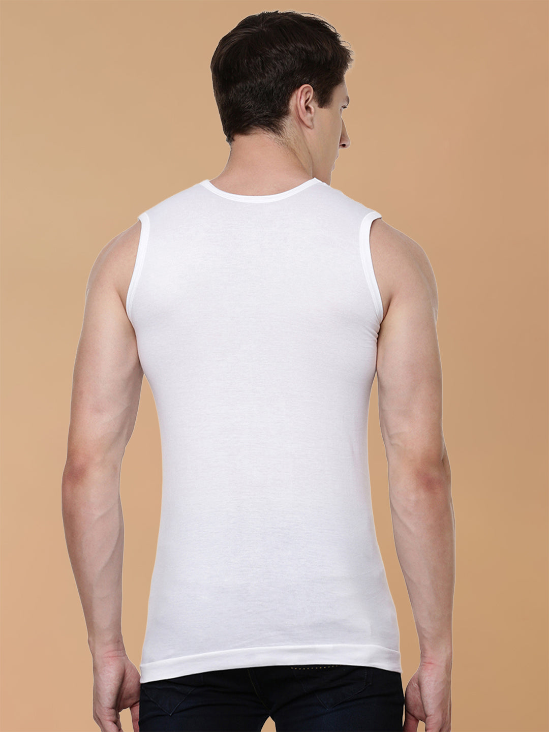 100 % Combed Cotton White Vest RNBS Romex (Pack of 2)