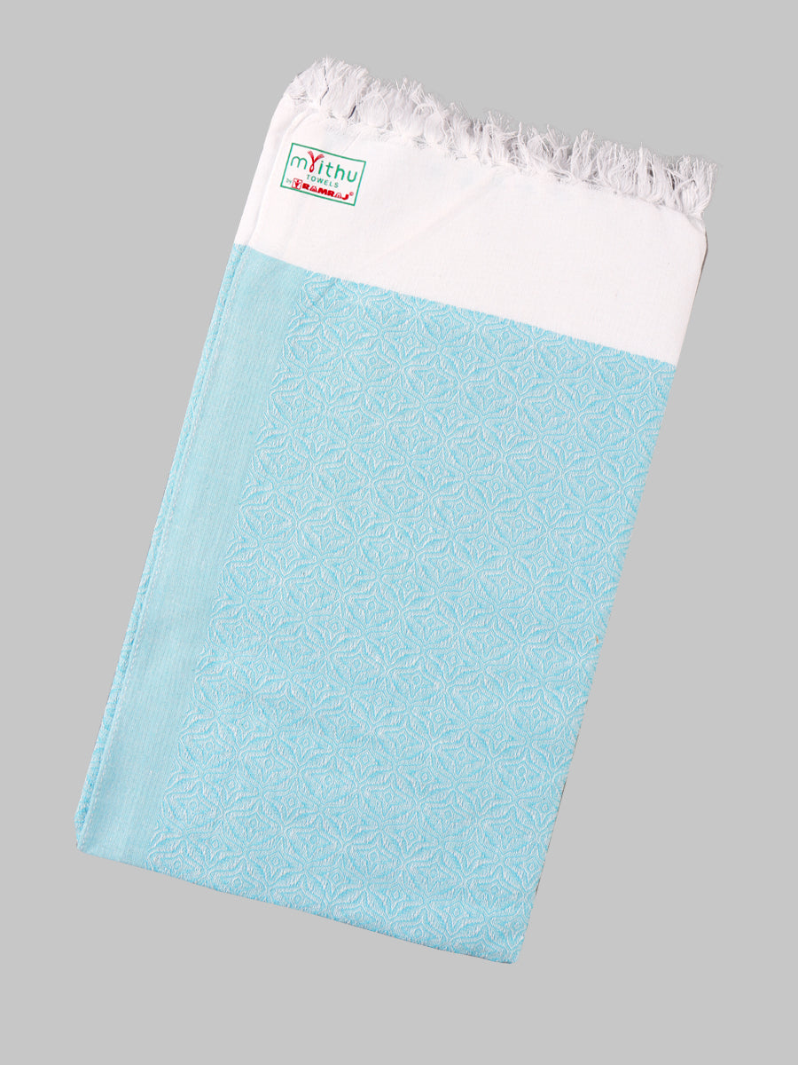 Butterfly Colour Bath Towel (2 PCs Pack)-Aqua blue