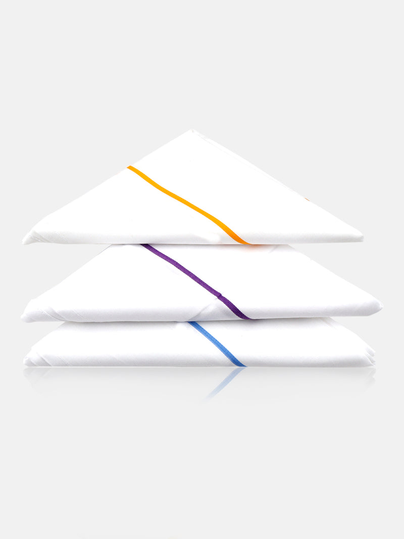 Cotton White Hand Kerchief 6698 (3 in 1)