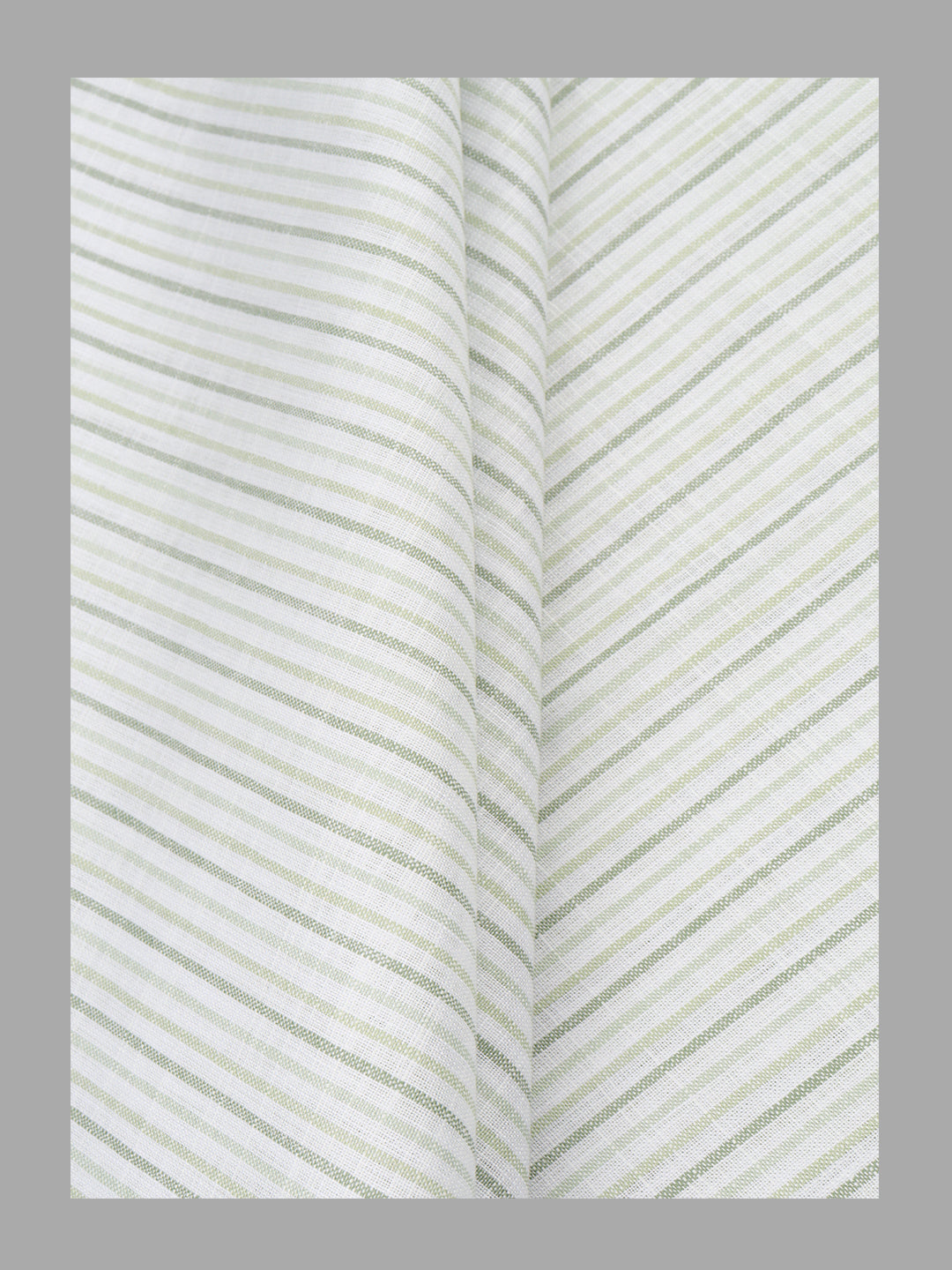 Men Cotton Rich Striped Shirt Fabric Light Green Infinity
