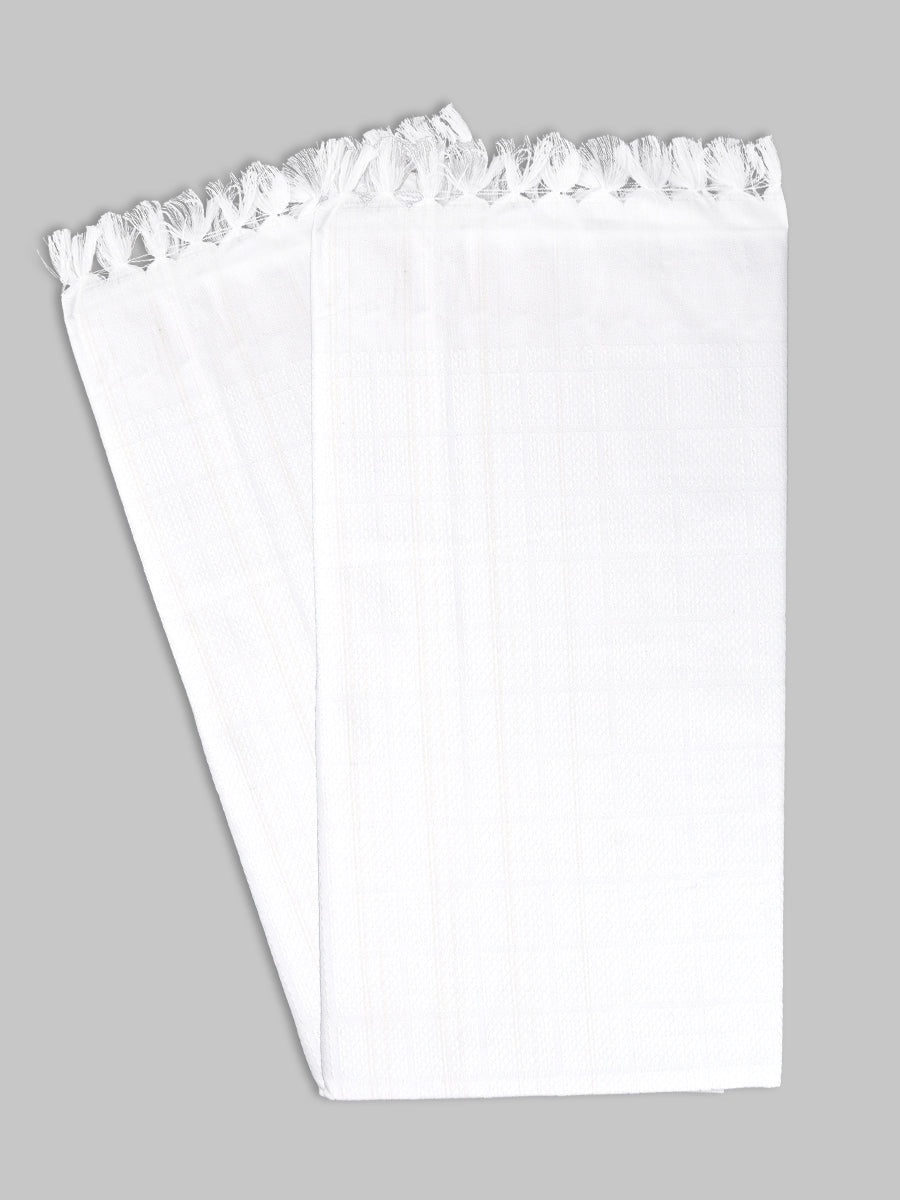 Cotton Plain Bath Towel Flora White-Viewone
