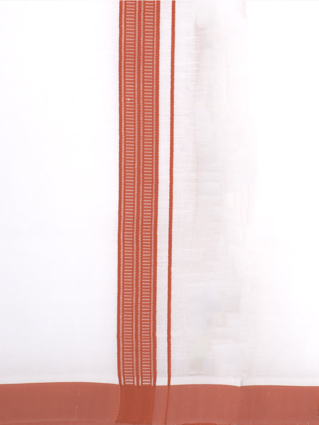 Men Peach Saffron Short Length Kurta with Matching Border Dhoti Set RJ43