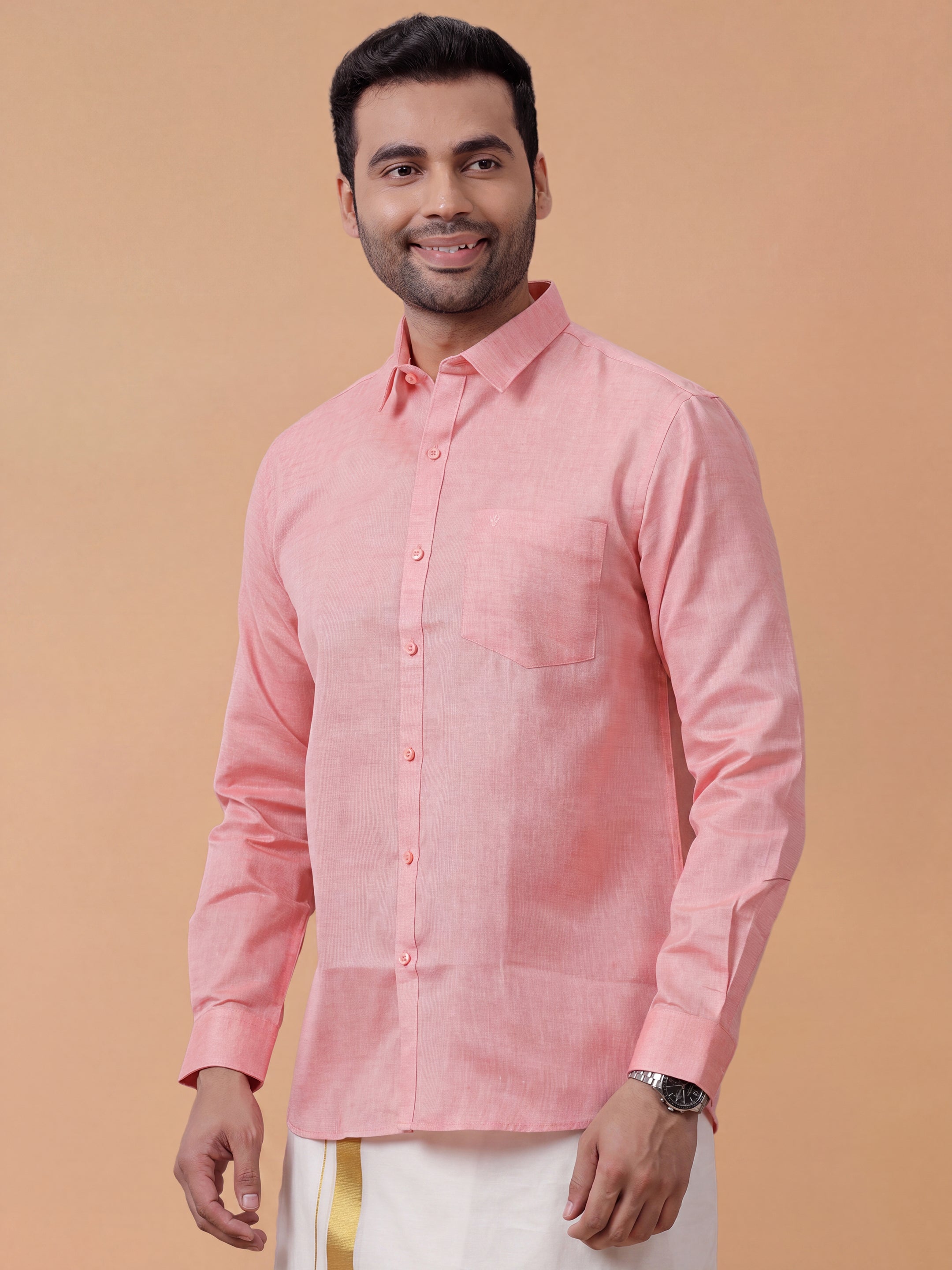 Cotton Rich LT Pink Regular Fit Shirt T3 CV11