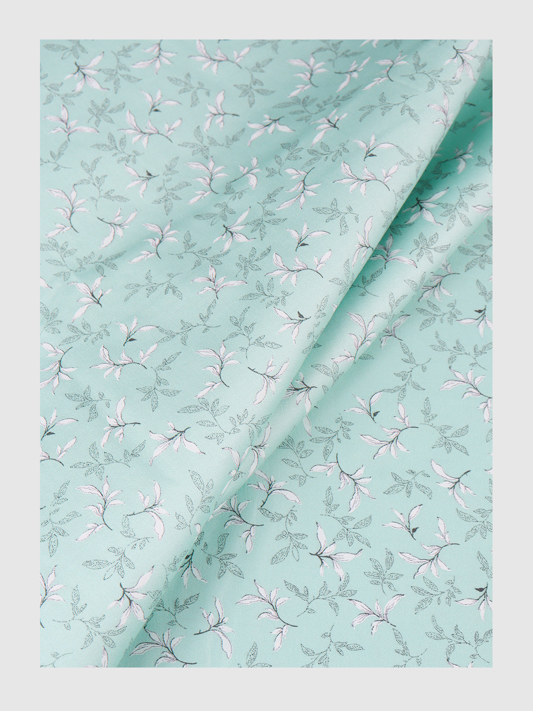 Men Cotton Rich Mint Blue Printed Shirt Fabric Oslo Print