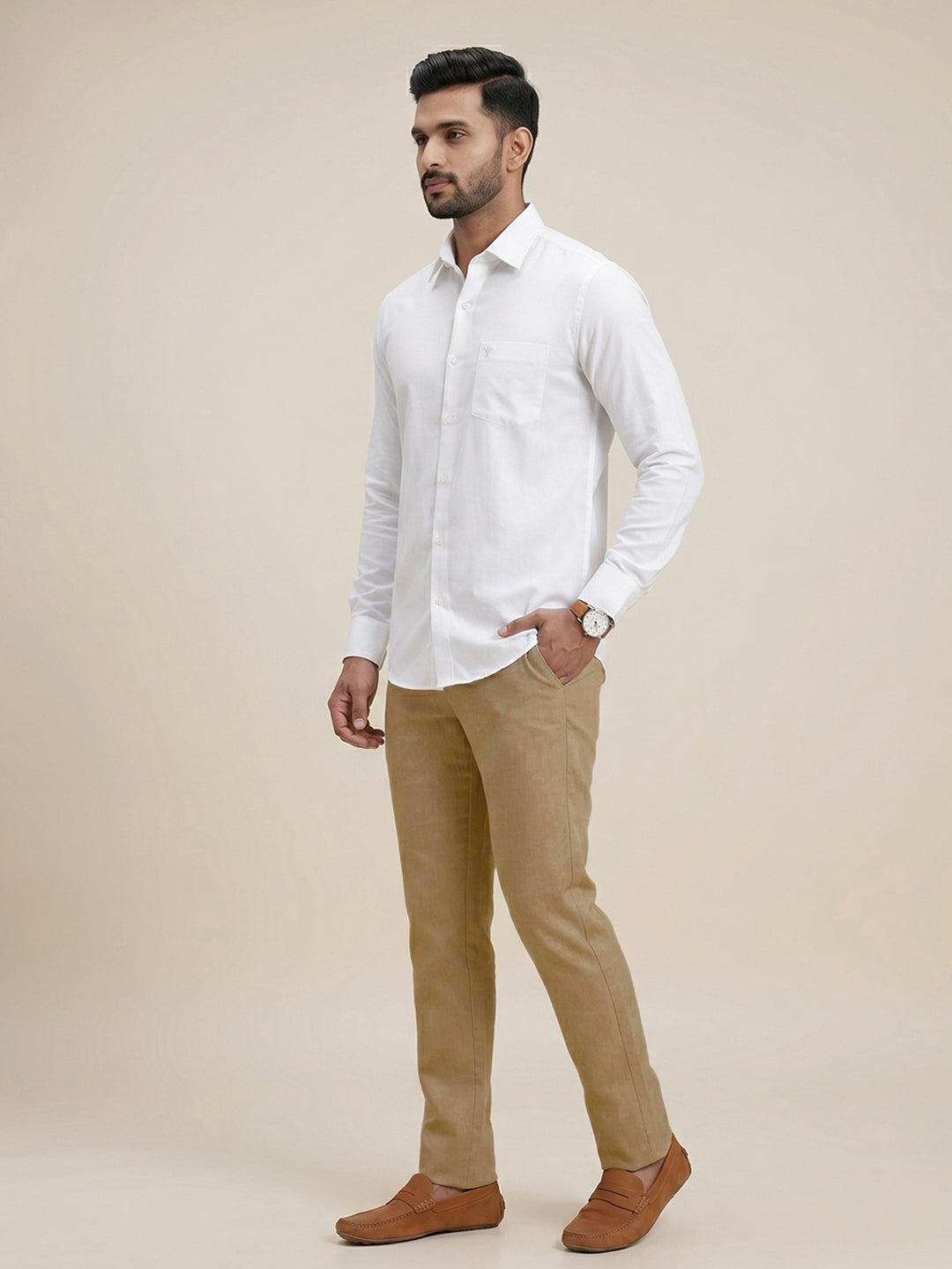 White Shirt with Khaki Pants Super Saver Summer Collection