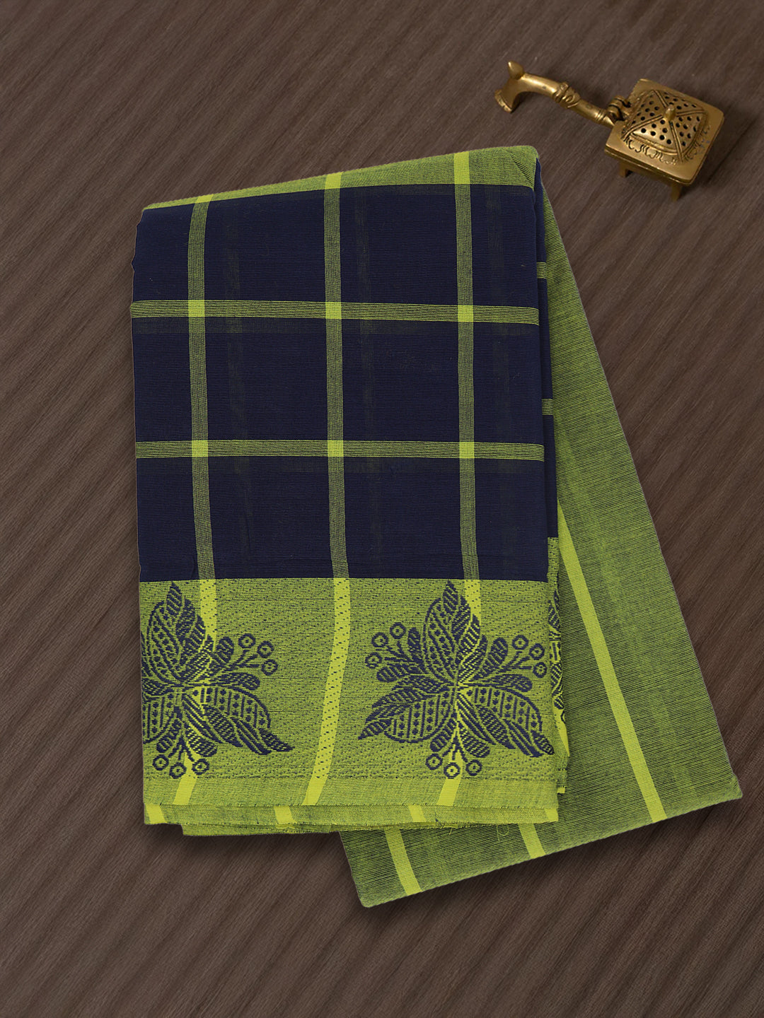Women Parrot Green Pure Chettinad Cotton Saree PCS206