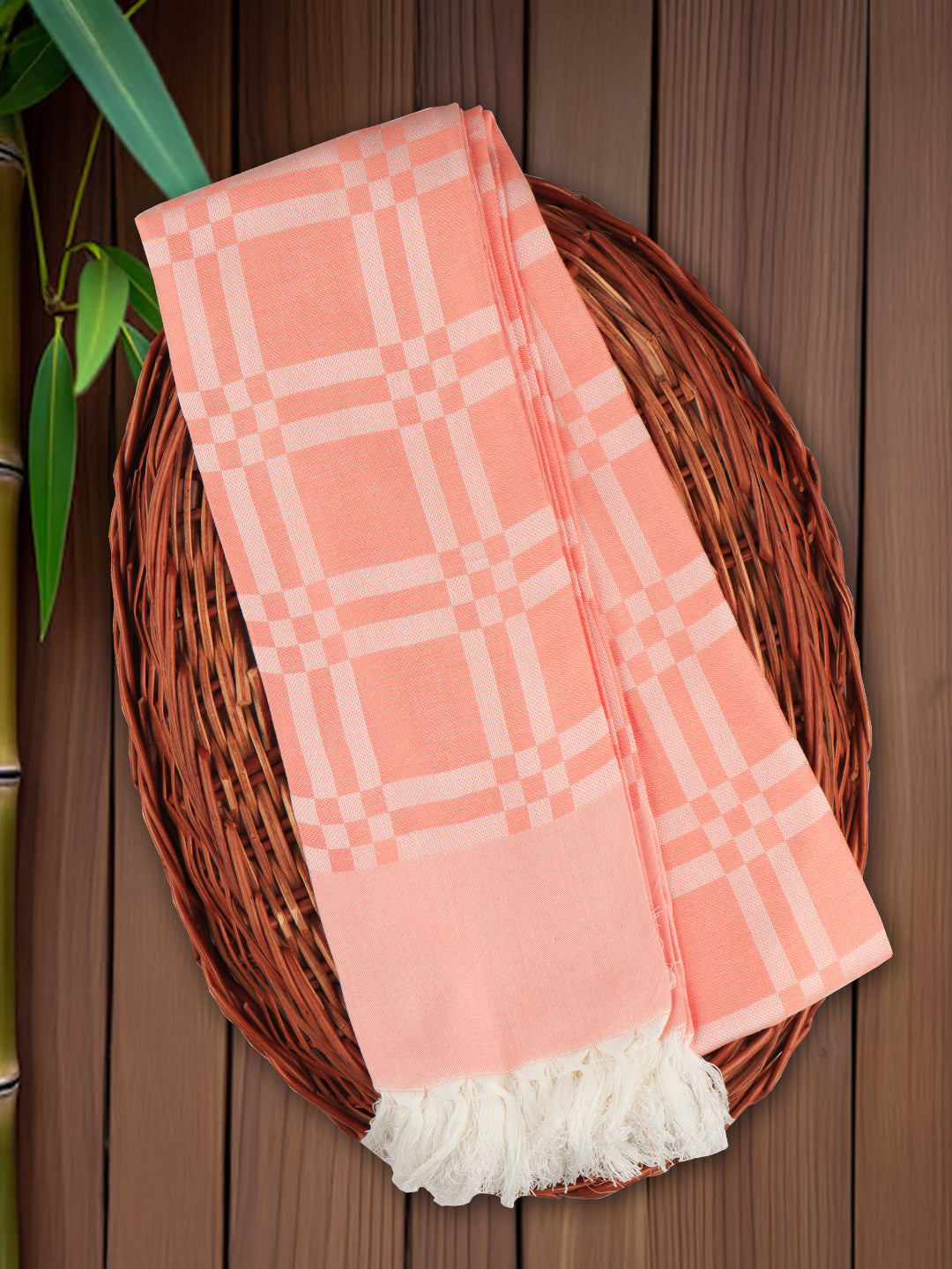 Ultra Soft Absorbent Bamboo Cotton Peach Bath Towel BC02