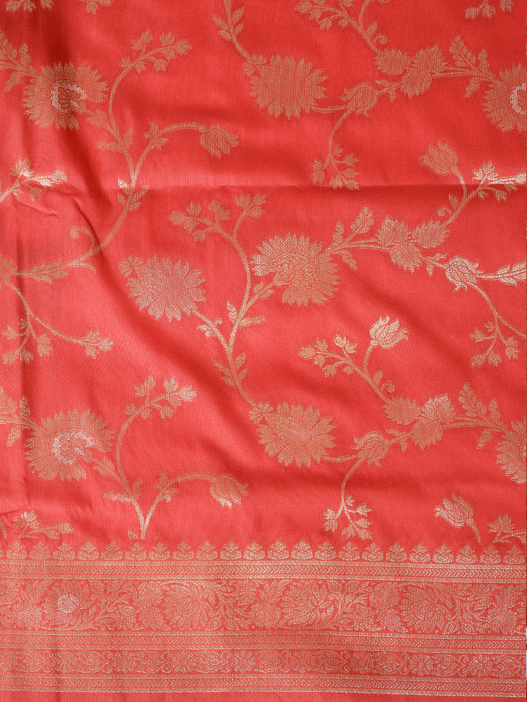 Women Semi Tussar Red Saree ST356