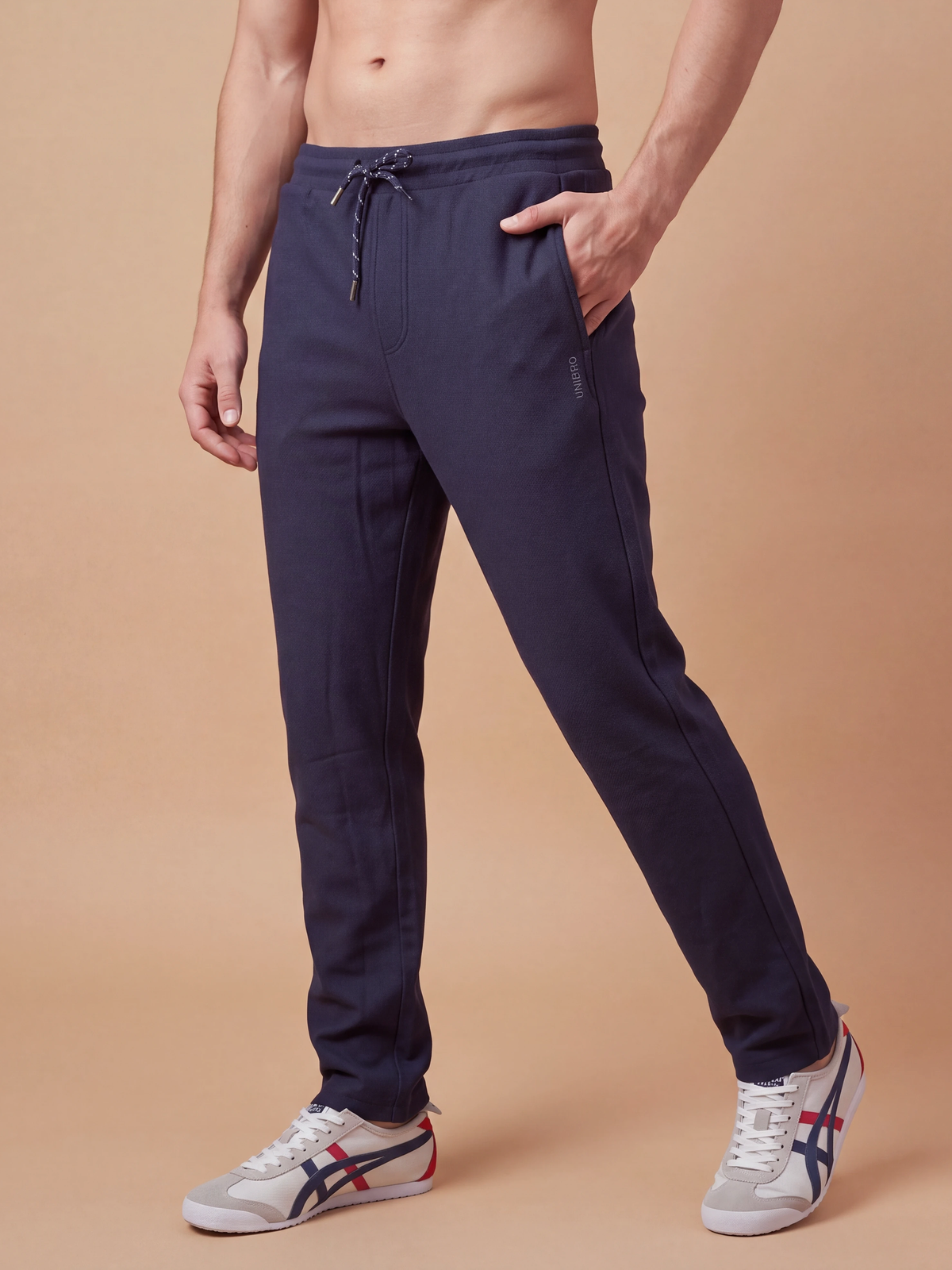 Cotton Rich Aeroflex Structured Navy Track Pants AFT2